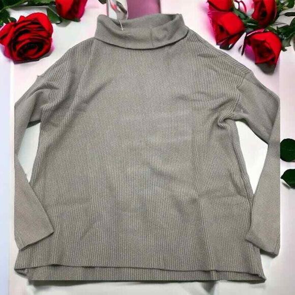 Devotion Cyrus Womens Small Knit Sweater Oversized Cowl Neck Gray Ribbed - Picture 1 of 8